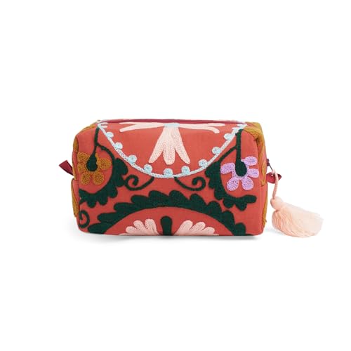 Huar Travel Makeup Bag- Large Capacity Cosmetic Bags for Women - Water Resistance Lining Portable Pouch & Open Toiletry Bag - Perfect Girls Makeup Organizer for Travel Essentials (Orange) - color: Orange