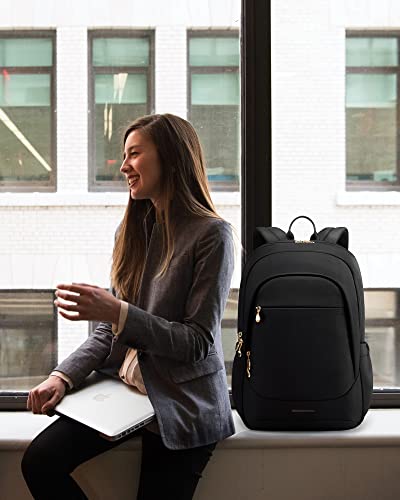LIGHT FLIGHT Travel Laptop Backpack for 17.3" laptop, Anti Theft Backpack with USB Charging Hole, Water Resistant College Bookbag, Large Capacity Computer Backpacks for Work, Black | Carry On Backpack, USB Charging Hole, Water Resistant, Large Capacity -