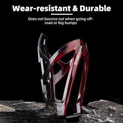 ROCKBROS Bike Water Bottle Holder Ultra-Light Bicycle Bottle Cages with Screws Tool, Universal Bike Cup Holder Rack for Road MTB Bikes - color: Red-Black, size: Standard