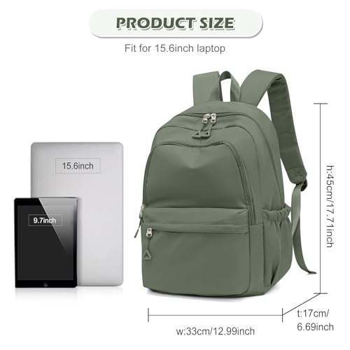 suwasp Casual Laptop Backpack for Women Men Waterproof Lightweight Backpacks Bag 15.6inch Laptop Daypack Large Capacity Backpack, Sage Green - color: Sage Green
