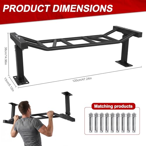 Generic 47 Inch Heavy Duty Multi-Grip Chin Up Bar Adjustable Height&Supports To 600 Lbs Fitness Trainer for Home Gym Workout Strength Training Equipment