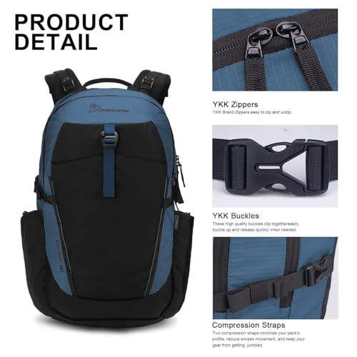 MOUNTAINTOP 30L Hiking Backpack,Men Women Camping Backpack,Lightweight Trekking Travel Backpacks for Climbing Skiing Cycling - color: Blue-40l, size: 40L