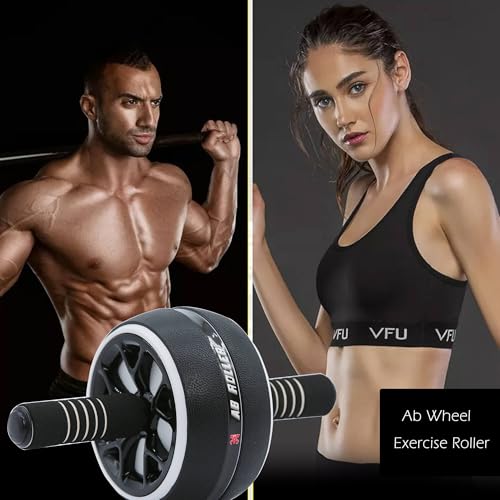 AB Wheel Roller, Exercise Abdominal Wheel Fitness for Gym & Home, Work-out Strength-Training Equipment with Knee Pad - color: Yellow