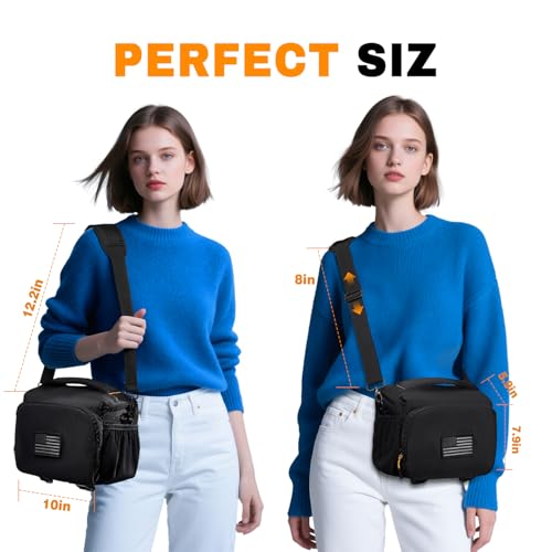 ALLCAMP Camera Sling Bag for DSLR & Mirrorless | Customizable Patch Area, Waterproof Crossbody Pack, Tripod Holder for Outdoor Photography & Travel, Black
