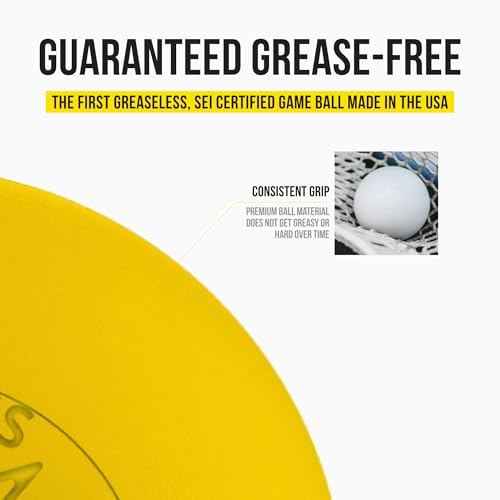PEARL X Greaseless Lacrosse Balls by Guardian Innovations - Official Ball of NCAA Championships - Meets NOCSAE Standards and SEI/NCAA Certified - color: Yellow, size: 20 Pack