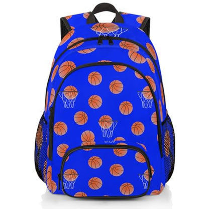 Basketball Laptop Backpack for Women Men, Blue Work Travel Computer Backpacks, 18.3 Inch Large Computer Nurse Teacher Bags Casual Daypack - color: Multicolor 13