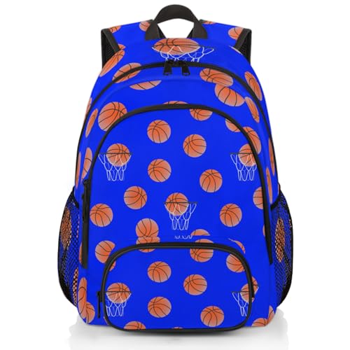 Basketball Laptop Backpack for Women Men, Blue Work Travel Computer Backpacks, 18.3 Inch Large Computer Nurse Teacher Bags Casual Daypack - color: Multicolor 13