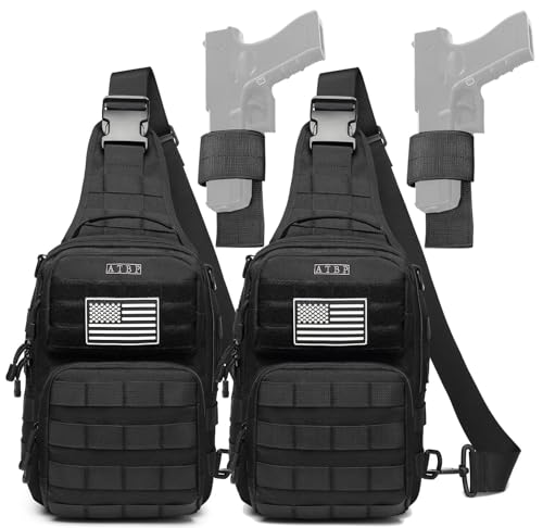 Tactical Sling Backpack With Holster Military Crossbody Bag for Men Single Shoulder Back Pack 10L - color: Black 2