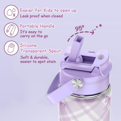 ACESAK 5PCS Backpack for Girls with Bento Box & 14oz Insulated Water Bottle - Cute School Girls Backpacks for Elementary Preschool Middle with Lunch Bag & Pencial Case, Back To School Gift (Purple) - color: Purple