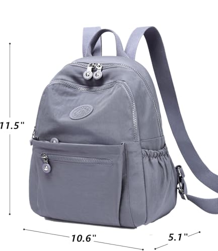 Backpack Purse for Women Ladies Nylon Bag Casual Daypack Travel Shopping Pack (A Style Grey) - color: A Style Grey
