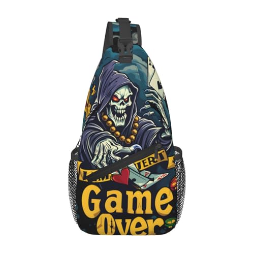 Skull Outdoor Crossbody Shoulder Bag For Unisex Young Adult Hiking Bicycling - color: 28