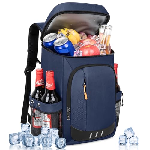 Cooler Backpack- 40 Cans Insulated Backpack Cooler for Men & Women Portable Leak Proof Lunch Backpack Cooler Bag for Beach Picnic Travel Work Camping Hiking-Blue - color: Blue, size: 40 Cans