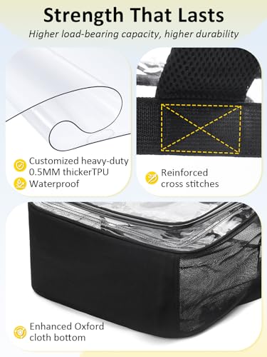 Clear Backpack Heavy Duty With A TSA Lock, 18 Inch Large Clear Back pack, Transparent See Through Bookbag for College, Work, Travel, Sport- Black - color: Black