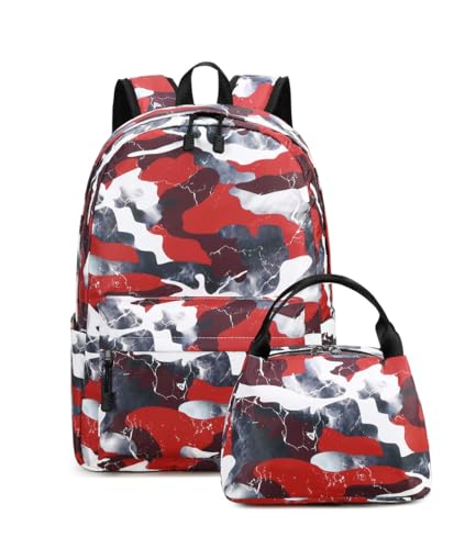 Lmwzh Backpack For Boys Elementary School Bags Kids Bookbag Waterproof Lightweight Durable(A-Red) - color: A-red