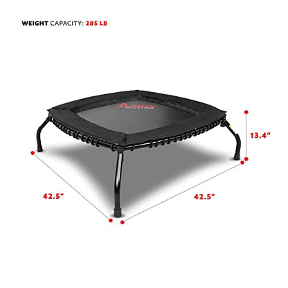 Sunny Health & Fitness Springless Mini Fitness Trampoline – Premium Adjustable Bungee-Style Indoor/Outdoor Exercise Rebounder for Quieter and Safer Workouts - size: 40 Inch