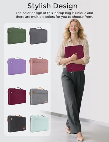 DOMISO 14 inch Laptop Case Sleeve Protective Cover Compatible with 15 inch MacBook Air M4 M3 M2,MacBook Pro,14-15 inch HP Dell ASUS Lenovo Chromebook,Waterproof Computer Cases Bag with Handle,Wine - color: Wine, size: 14" Laptop/15" for mac book