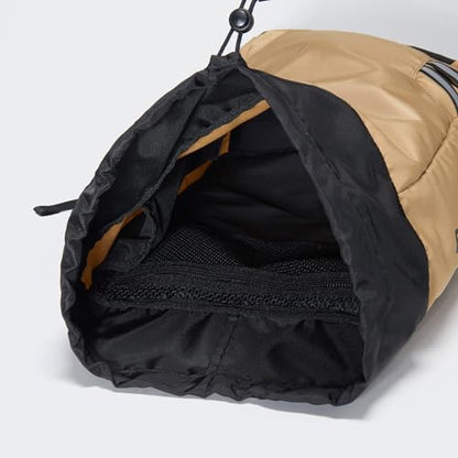 Pander Drawstring Backpack with Adjustable Shoulder Straps, Slim Gym Cinch Sack with Side Zipper Pocket, Machine Washable Polyester Daypack for Travel & Workout, Brown - color: Brown
