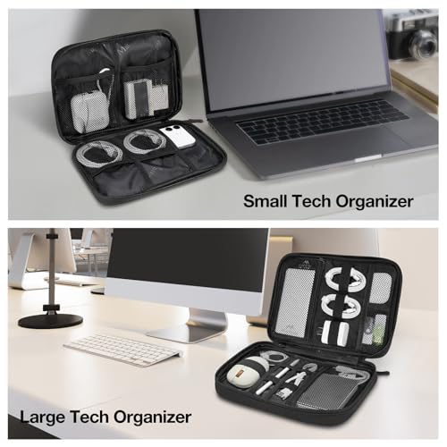 MATEIN Travel Electronics Organizer Case 2 Pack, Lightweight Cable Bag