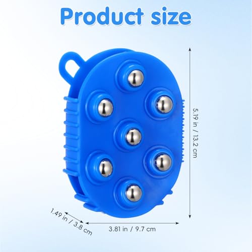 2Pcs Palm Shaped Massage Gloves with 7 Roller Balls Handheld Body Massager for Muscle Pain Relief Cellulite Massage and Drainage PVC Body Brush for Back Neck Shoulder Leg