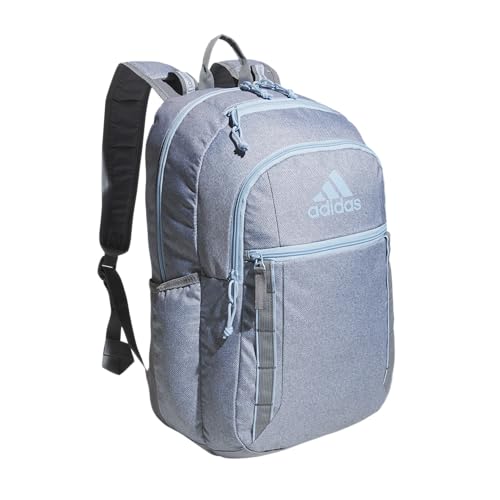 adidas Excel 7 School Backpack for Laptop, Gym and Travel, 34L, Twill Grey/Clear Sky Blue/Grey/7, OSFA - color: Twill Grey/Clear Sky Blue/Grey/7, size: One Size