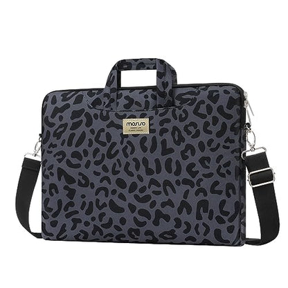 MOSISO Laptop Shoulder Bag, 13 inch Computer Bags Compatible with MacBook Air M4 M3 M2 M1 2025-2018 / Pro 13 2025-2016, Leopard Grain Briefcase Sleeve with Belt - size: 13 inch