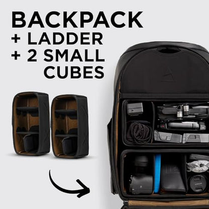 NOMATIC Peter McKinnon Camera Pack 25L, Ladder & 2 Small Camera Cubes - DSLR Camera Backpack for Men And Women, Extra Large Photography Bag, Travel Camera Backpack, Weekend Bag - style: Backpack, Ladder & 2 Camera Cubes