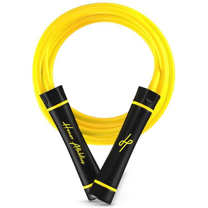 Honor Athletics 3.0 Muay Thai Style Weighted Jump Rope/Crafted for High-Intensity Training/Muay Thai & MMA - Lasting PVC Jump Rope - Heavy 1.1lb PVC Jump Ropes for Fitness - color: Yellow