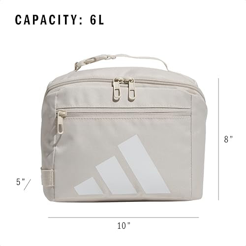 adidas Kids Affiliate Lunch Bag – Insulated Lunchbox for Girls and Boys, 6L - color: Alumina Beige/White