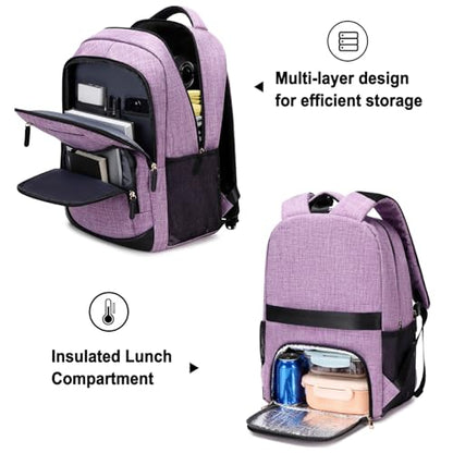 BOVIP Travel Backpack For Men Women,40L Carry On Backpack Flight Approved,TSA Personal Item Travel Bag Fits 17 Inch Laptop,Business Weekender Overnight Daypack Purple - color: Black Purple