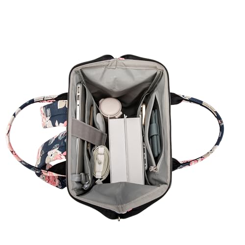Kinmac Laptop Backpack for Women and Men, Large Capacity Travel Backpack for 15.6 inch Laptop Computer (Blue Rose) - color: Blue Rose