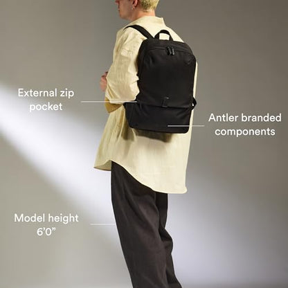 ANTLER - Urban Light Backpack, Rucksack with Laptop Pocket, Suitcase Sleeve, Travel, Work, Gym Bag for Men Women - Black - color: Black
