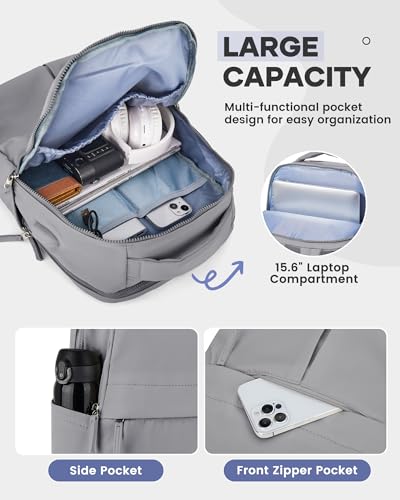 wepadre Laptop Backpack For Women Gym Backpack Work Backpack For Men Casual Daypack Backpacks College Backpacks Grey