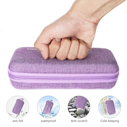 suzamed Insulin Cooler Travel Case,EVA Insulation Travel Medicine Kit with 2 Ice Packs for Diabetes Care,Insulin Pen and Other Diabetic Supplies (Purple) - color: Purple