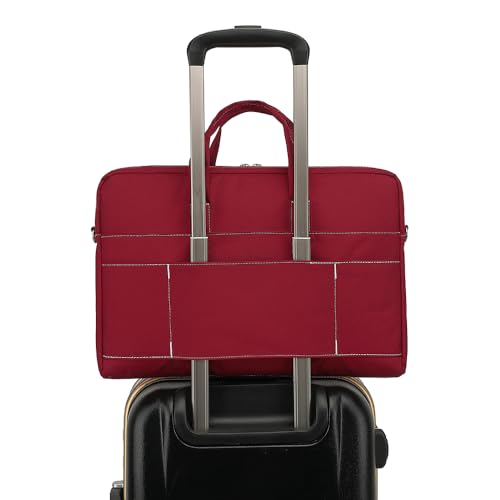 15-15.6 inch Laptop Shoulder Bag, for MacBook Pro 16, Hp Lenovo Dell 14 inch Waterproof Messenger Bag Case Sleeve (Wine red) - color: Wine Red
