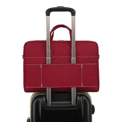 15-15.6 inch Laptop Shoulder Bag, for MacBook Pro 16, Hp Lenovo Dell 14 inch Waterproof Messenger Bag Case Sleeve (Wine red) - color: Wine Red