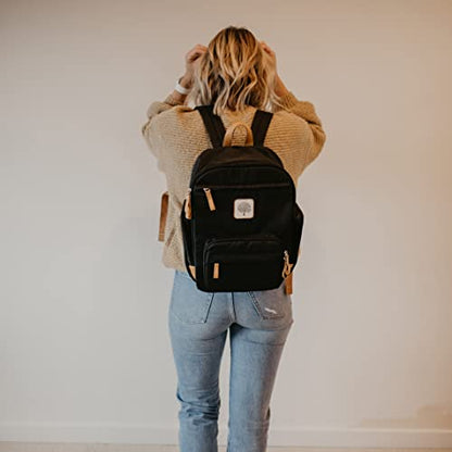Parker Baby Co. Diaper Backpack - Full Zip Diaper Bag with Insulated Pockets - Black - color: Black