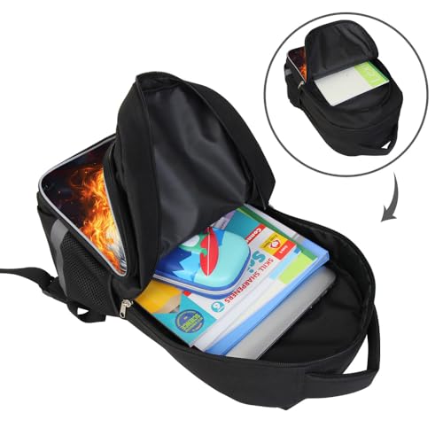 HiMagics Kids Backpack Lightweight Durable Teens Kids Backpack for School Boys and Girls Bookbag with Adjustable Shoulder Straps & Padded Back 17 Inch School bags with 3D Reflective Wolf Cartoon - color: A04-wolf