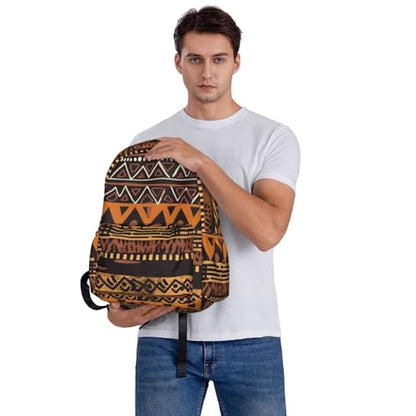 African Mud Cloth Tribal Travel Backpack for Men Women 15.6 inch Laptop Backpack Casual Daypack for Weekender - color: African Mud Cloth Tribal