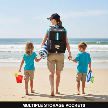 Cooler Backpack – Portable Soft Sided Ice Chest – Insulated Bag Holds 36 Cans - Football Gear – Show Your Team Spirit with Officially Licensed Fan Gear - style: Jacksonville Jaguars