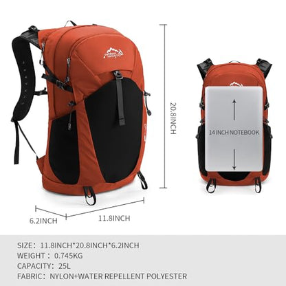 IX INOXTO Hiking Hydration Backpack with 2L/3L Water Bladder for Women and Men18L/25L Water Backpack for Hiking, Cycling, Climbing, Camping - style: Orange-3L Water Bladder