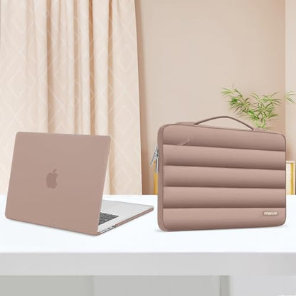 MOSISO Compatible with MacBook Air 15 inch Case M5 2026 M4 2025 M3 2024 M2 2023 A3448 A3241 A3114 A2941, Plastic Hard Shell Case&Puffy Sleeve Bag&Keyboard Skin&Webcam Cover&Screen Film, Bronze Brown - color: Bronze Brown