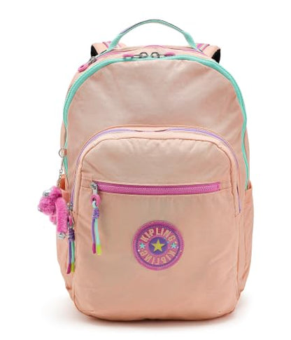 Kipling Women's Seoul Extra Large Fc 17" Laptop Backpack, Durable, Roomy with Padded Shoulder Straps, Built-In Protective Sleeve - color: Pinky Orange C, size: 13.5''L x 17.75''H x 9''D