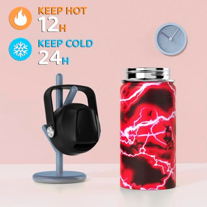 Scothen Boys Backpack, Cool Luminous Gamer School Backpacks for Boys with 14oz Insulated Water Bottle Lunch Bag Pencil Case, Kids Backpack Book Bags for Kindergarten Elementary Middle School - color: Red Lightning