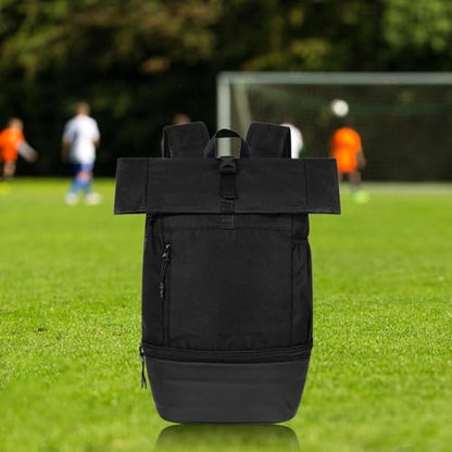 Outdoor Gym Backpack, Multifunction Large Capacity Lightweight for Fitness Travel Hiking, Nylon Daypack- Black - color: Black