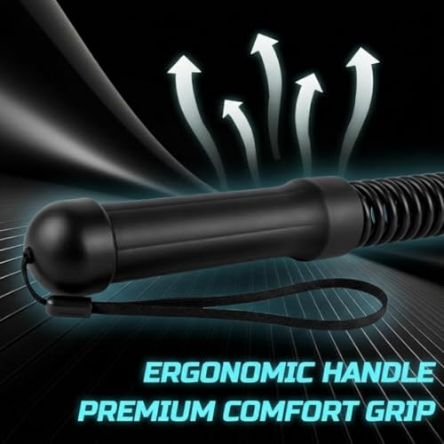 Ropeless Battle Ropes - Heavy Duty Cordless Weighted Exercise Ropes for Working Out - Home Gym Battle Rope with Training Poster