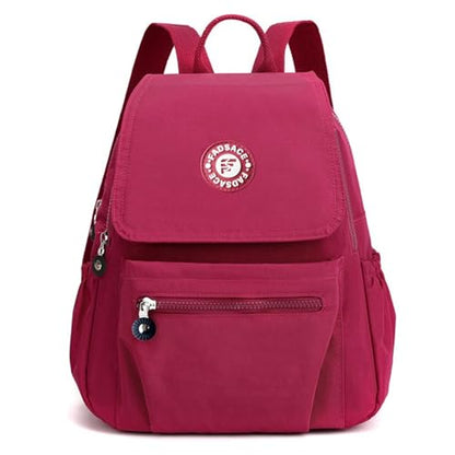 Fadsace Women's Casual Backpack, Lightweight Nylon Daypack, Travel Mini Shoulder Bag (Roseo) - color: Roseo