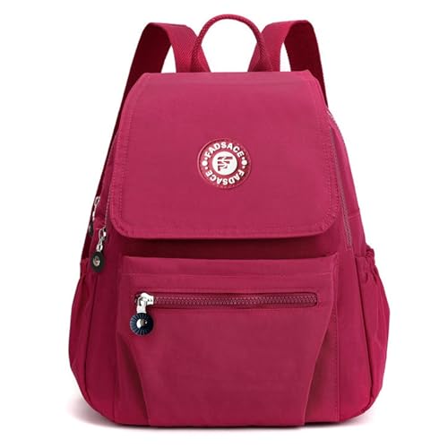 Fadsace Women's Casual Backpack, Lightweight Nylon Daypack, Travel Mini Shoulder Bag (Roseo) - color: Roseo