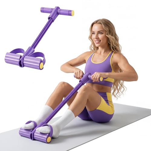 2026 Upgraded 8 - Tube Pedal Resistance Bands with Handles - Ultra - Strong Tension for Full - Body Workout - Ideal for Home, Office & Travel Fitness(Purple)