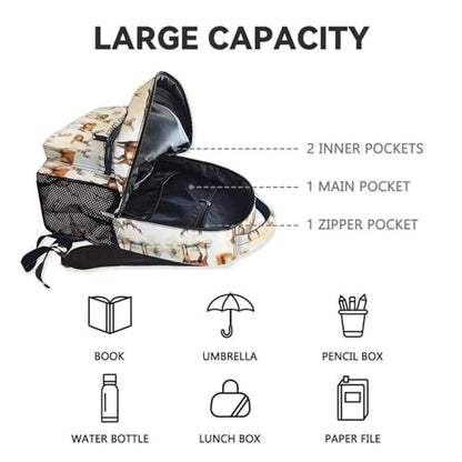 School Backpack for Girls - 17 Inch Kids Backpack with Giraffe Patterns - Fashion Lightweight Bookbag - color: Color3-1