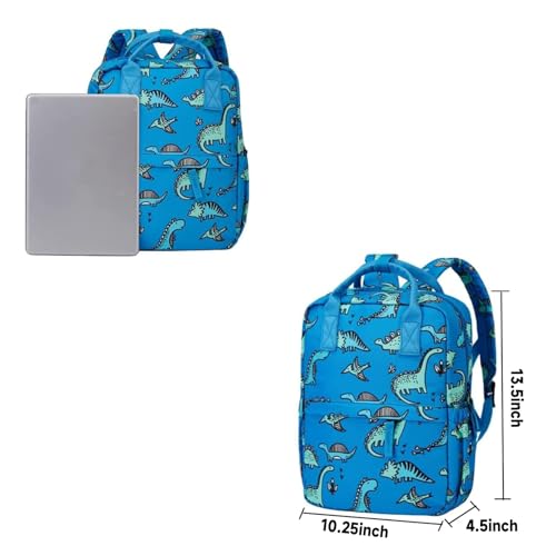 Cute Preschool Backpack Toddler School Book Bag for Girls Boys Kids Kindergarten Nursery Travel Bag with Chest Strap(13.5inch, Blue Dinosaur) - color: Blue Dinosaur, size: 13.5inch